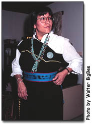 Virgie BigBee in traditional dress.