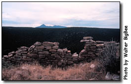 Ancient wall at Woods Canyon Pueblo.