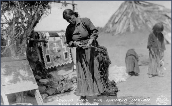 Dyeing wool for rugs. Courtesy Denver Public Library, Western History Collection, Frashers Fotos, X-33177.