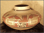 Contemporary Hopi pottery vessel. Photo by Jeanne Fitzsimmons; copyright Crow Canyon Archaeological Center.