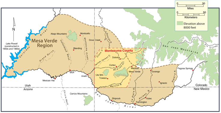 Montezuma County. Map by Neal Morris; copyright Crow Canyon Archaeological Center.