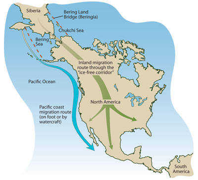 Migration routes. Map by Joyce Heuman Kramer; copyright Crow Canyon Archaeological Center.