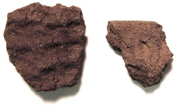 Ute pottery sherds. U.S. Forest Service photograph, Ashley National Forest.