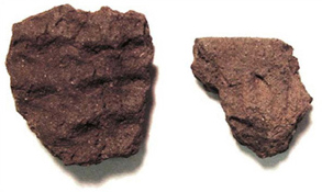 Ute pottery sherds. U.S. Forest Service photograph, Ashley National Forest.