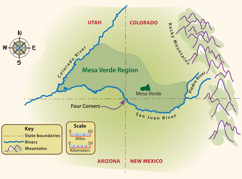 Map of the Mesa Verde region.