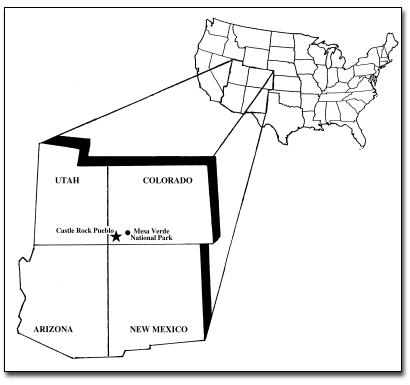 Location of Castle Rock Pueblo